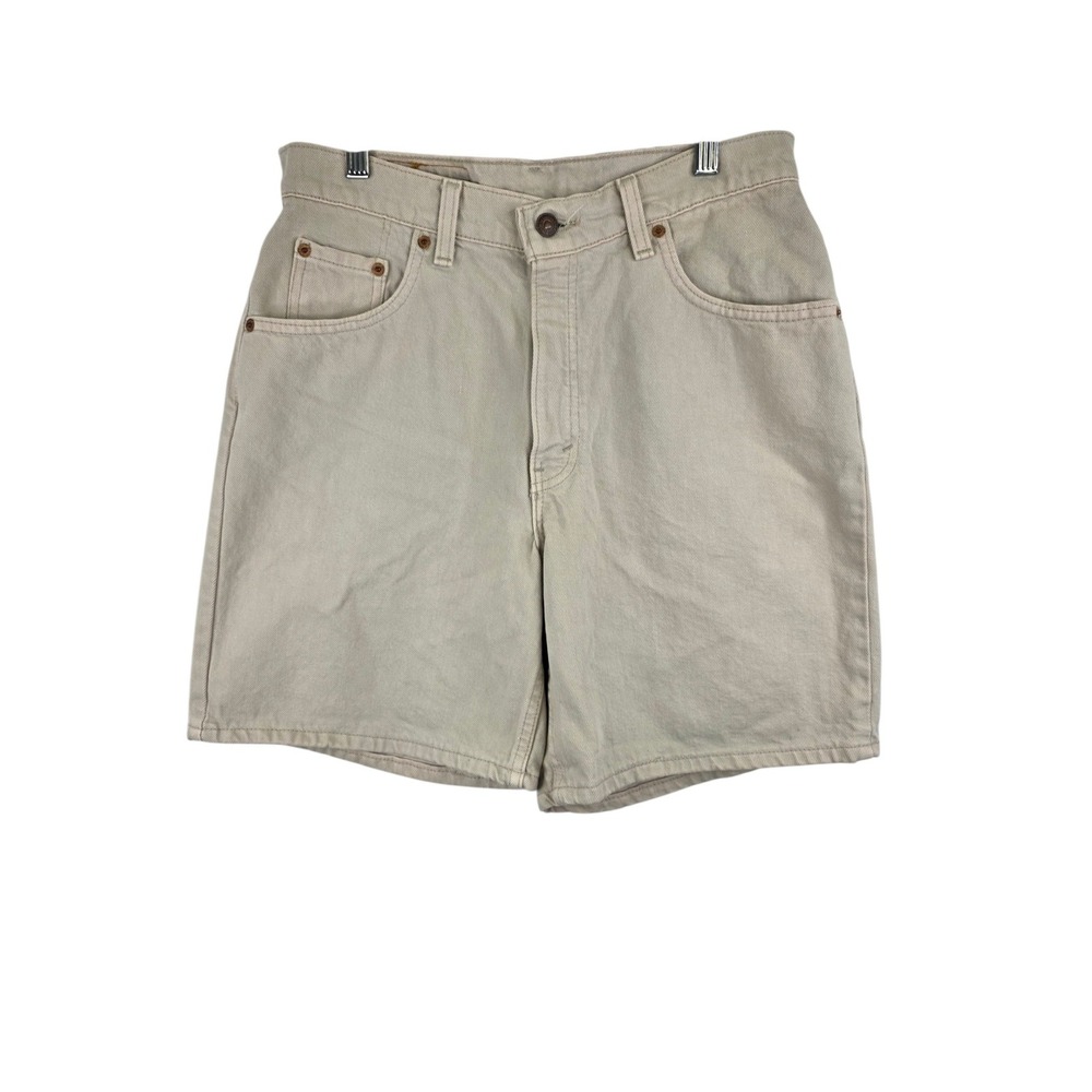Levi's 551 Relaxed Fit Shorts Womens Size 10 Beige Cotton Vintage Boho High Rise